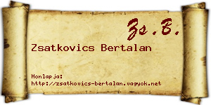 Zsatkovics Bertalan névjegykártya