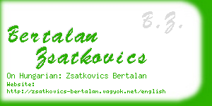 bertalan zsatkovics business card